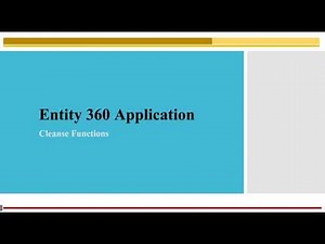 Informatica MDM - Entity 360 application and Cleanse Function