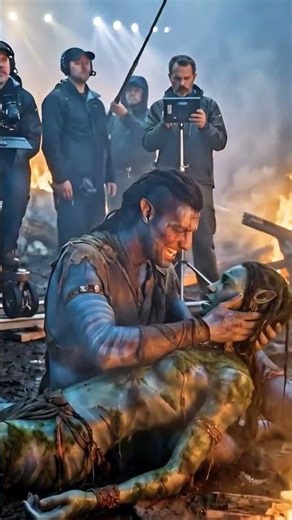 Avatar BTS: Jake Holds Dying Neytiri on Set! 😢🔥#behindthescenes #avatar3 #shorts