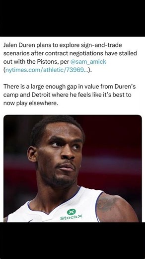 🚨 BREAKING: Jalen Duren Exploring Sign-and-Trade Options?! #nba #detriotpistons