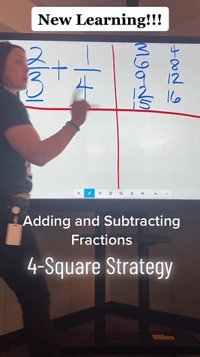 Adding and Subtracting Fractions Using the 4-Square Strategy