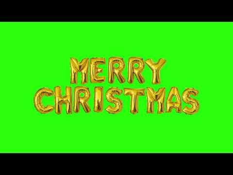 Merry Christmas Balloon Text Animation on Green Screen | 4K | FREE TO USE