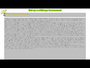 How to : Set up a cribbage tournament