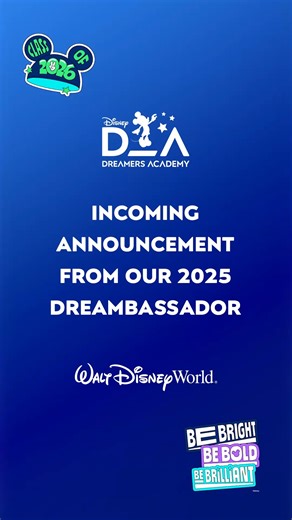 Hey dreamers! Don’t miss your chance to apply for the 2026 Disney Dreamers Academy at Walt Disney World Resort. Now’s the time to be bold, so apply or nominate a student today! ✏️ #Be100 #ddaDisney #DisneyDreamersAcademy | Disney Dreamers Academy