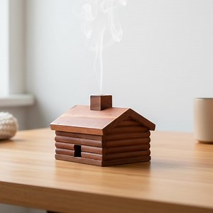 Wood Cabin Incense Burner: Pine Log Home Decor, Aroma Gift - Etsy