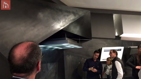 Dramatic kitchen that included a kitchen hood that retracts