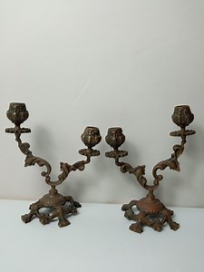 Pair of Antique Bronze Candlesticks – Vintage Baroque Candelabras – Classic Decoration – Collectible Candlesticks - Etsy