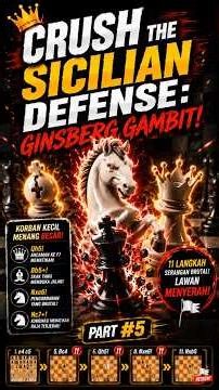Crush The Sicilian Defense, Ginsberg Gambit! (Part #5) #chess #catur #shorts #shortvideo #short