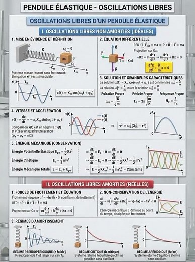 Comprendre les Oscillations Libres d'un Pendule Élastique #physique #oscillations #penduleélastique