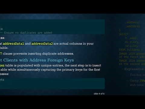 How to Insert Primary Keys of New Addresses in a Client Table with SQL