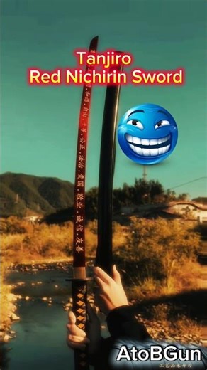 Tanjiro Red Nichirin Sword 🔥⚔️ | Demon Slayer Katana | AtoB Shorts