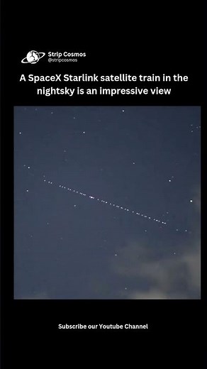 SpaceX Starlink satellite train in the nightsky #spacex