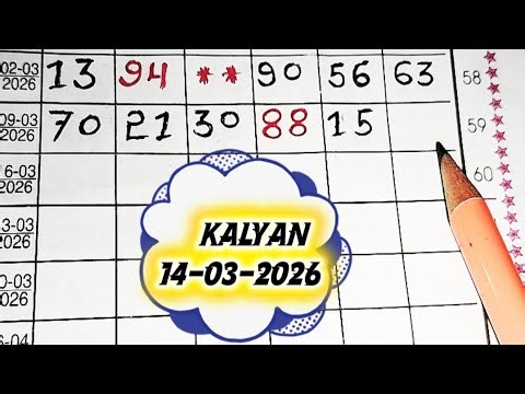 KALYAN MATKA 14/03/2026 | Kalyan trick ! Kalyan Today ! Kalyan satta Matka Live
