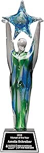 Achiever Art Glass Trophy with Free Engraving (Customize Now!)