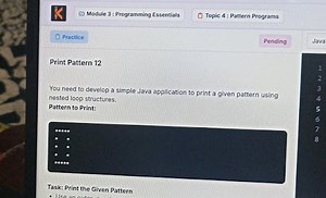 Module 3 : Programming EssentialsTopic 4 : Pattern ProgramsPr... | Filo