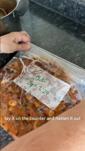 How to freeze soup to save freezer space. #kitchenhacks #soupseason