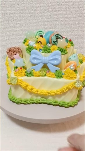 ダイソーのホイップデコでデコレーションしたケーキ型ケース完成！