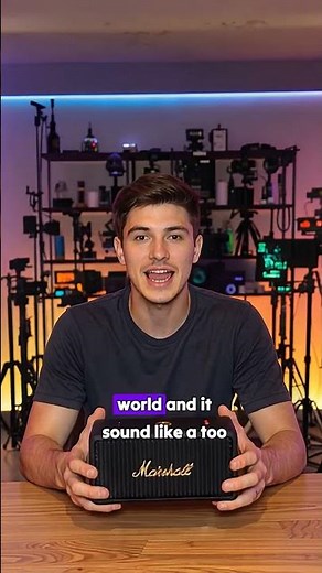 wrte a caption for marshall handy speaker