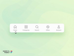Bottom Navigation Animation - Made in Figma