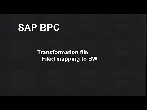 SAP BPC || 12. Transformation file Mapping fields to BW