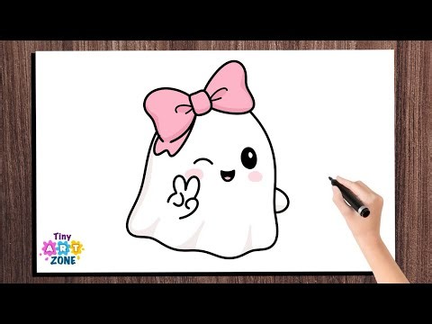 How to Draw a Cute Girl Ghost | Cute Halloween Drawing Step by Step