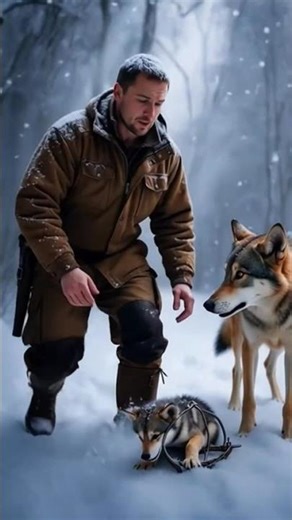Wolf Asks for Help: Incredible Rescue of a Wolf Cub from a Trap in a Snowy Forest