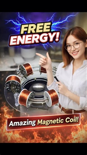 ⚡Free Energy Generator? 😱 Amazing Magnetic Coil Experiment #science #physics