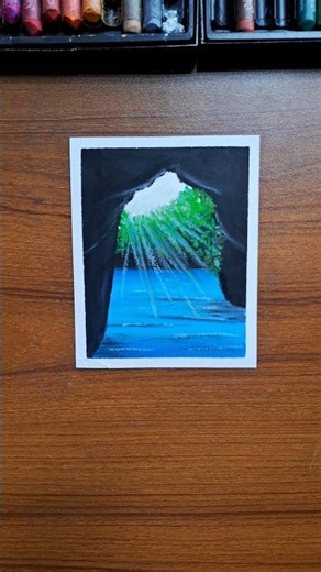 Easy oil pastel scenary drawing