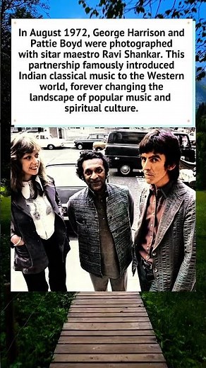 George Harrison, Pattie Boyd, and Ravi Shankar 🪕