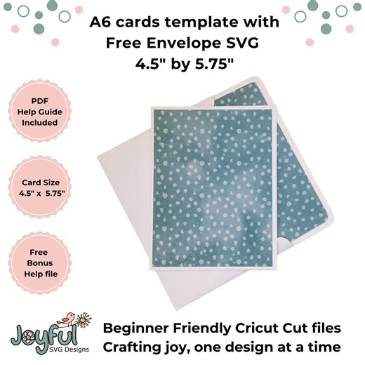 A6 Card Template SVG: DIY Cricut Cards, Envelope and PDF Guide (digital Download) - Etsy Australia