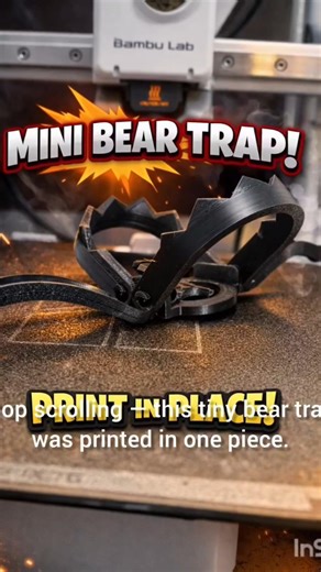 “This tiny trap printed itself… no computer needed. 🤯” #3dprinting #bambulab #3dprinted