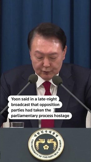 South Korea's President Yoon declares martial law