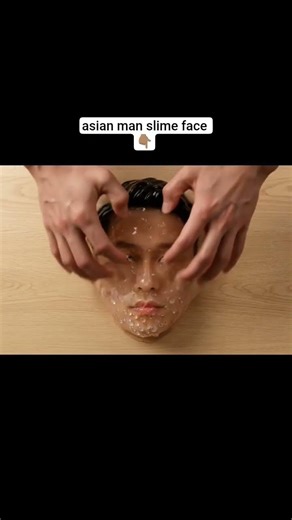 Asian man slime face #slime #asmr #asmrsounds #mashing #asian #shorts