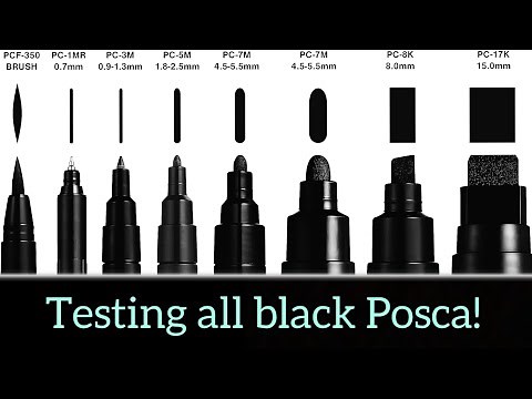 Ultimate Black Posca Marker Showdown! 🖊️🏆 PC-17K to PC-1M Comparison