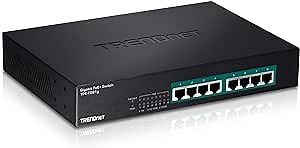 TRENDnet 8-Port Gigabit GREENnet PoE+ Switch, TPE-TG81g, 8 x Gigabit PoE+ Ports, Rack Mountable, Up to 30 W Per Port with 110 W Total Power Budget, Ethernet Network Switch, Metal, Lifetime Protection