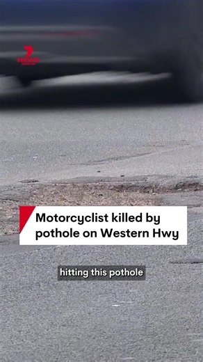 A 71-year-old motorcyclist has died after hitting a pothole on Victoria's Western Highway, approximately 40km from Ballarat. The fatal incident occurred days after the Victorian auditor-general found half of the state's road network is in poor condition with a growing backlog of potholes. Both sides of government have pledged to repair Victorian roads ahead of the state election in two months with Premier Ben Carroll announcing plans to bring road maintenance back inside government. #Victoriapot