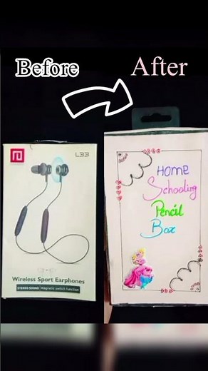 how to make pencil box with hanfree box#pencilbox #shorts #shortsfeed