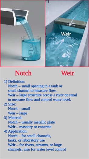 Notch or Weir? Small lab flow vs big channel overflow – see the difference in action! #CivilEngineering #Hydraulics #NotchVsWeir #FlowMeasurement #EngineeringReels #STEMLearning | Nazrul With CE