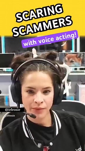 pranking scammers with voice acting🤣 - #irlrosie #reels #funny #fyp #reel #comedy #voiceactor #prank | IRLrosie