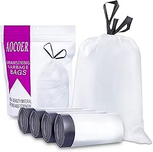 8 Gallon Drawstring Trash Bag, Small Garbage Bags, 90 Count