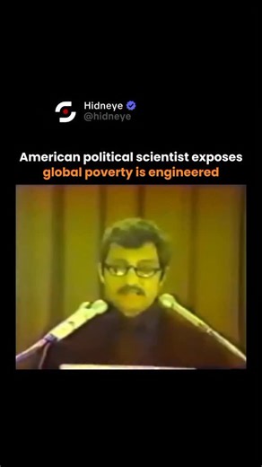 Hidneye on Instagram: "Engineered global poverty is the world’s hidden truth. Many nations labeled “poor” are rich in natural resources, land, and labor, yet their wealth has been systematically extracted rather than used to develop local economies. Through colonial history and modern political economy, foreign powers turned these resource-rich regions into supply zones for profit, stripping timber, minerals, crops, and labor while blocking local economic development. Wealth flows upward, keepin