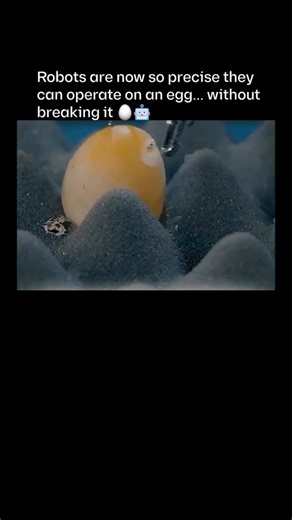 Technology on Instagram: "Follow @alienstechnology for mind-blowing tech you didn’t know existed 🤖🔥 This isn’t CGI. Robotic arms are now accurate down to fractions of a millimeter — precise enough to perform surgery on something as fragile as an egg 🥚 This same technology is already being used for: • Medical surgery • Micro-manufacturing • Space & lab research The future of robotics is already here. #technology #robotics #futuretech #ai #innovation"