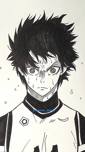 Réponse à @CALL ME LION Like this? Isagi BLUE LOCK 🔹 #draw #tutorial #anime