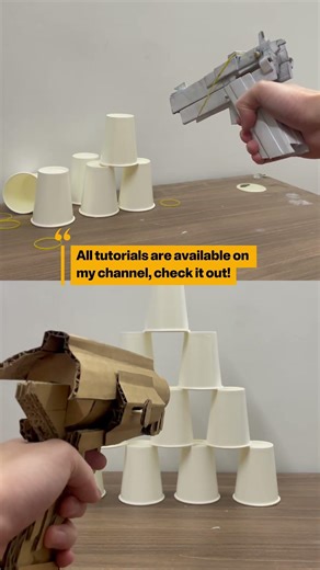 Silver Desert Eagle vs Mega Paper Gun – Who Wins? 🔥 #diy #handmade #papergun #nerf #diycraft