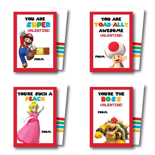 Super Mario Valentines | Printable Cards (PDF) - Etsy