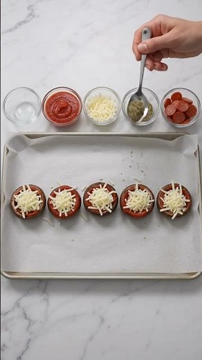 Portobello Mushroom Pizza Bites | Zero Dough Healthy Pizza for Kids