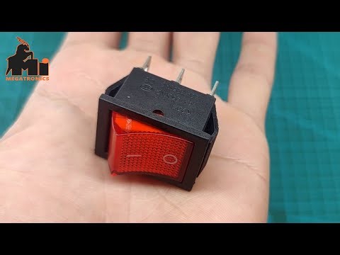 KCD4S-J20 | 6Pin KCD4-202N ON/OFF Rocker Switch DPDT Red LED