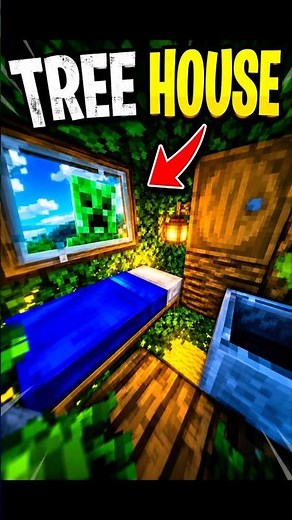🌳 I Built the ULTIMATE Treehouse in Minecraft! 🤯🏡 #Shorts