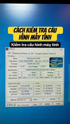Cách kiểm tra cấu hình máy tính #pctips #ram #cpu