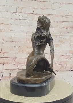 Fantasy Mermaid Bronze Sculpture Sea Goddess Siren Art Statue YRD-1080