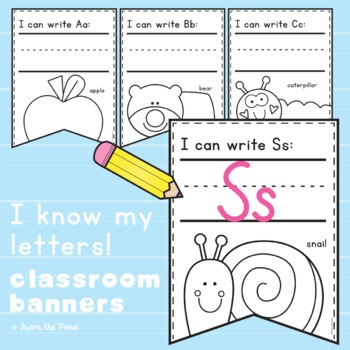 Alphabet Handwriting Practice Pennants | Classroom Banner Set